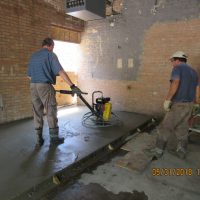 smoothing the concrete